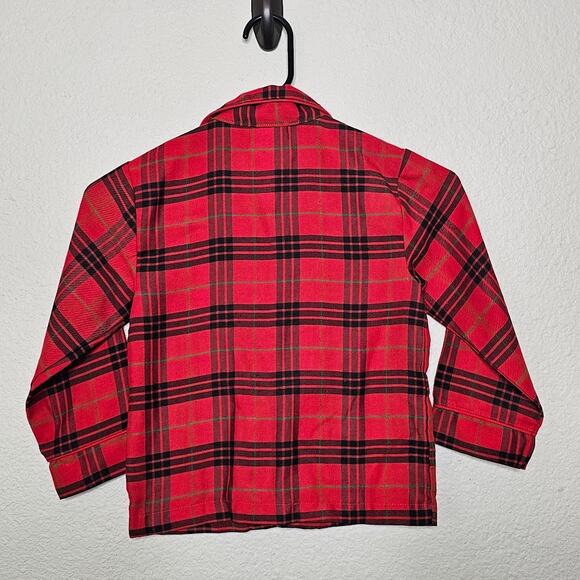 Disney Christmas red and black plaid mickey pajama top Kids size 4 pj shirt - Picture 5 of 5
